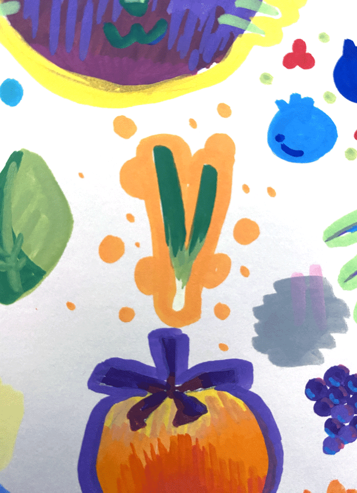 Marker drawing of a green onion