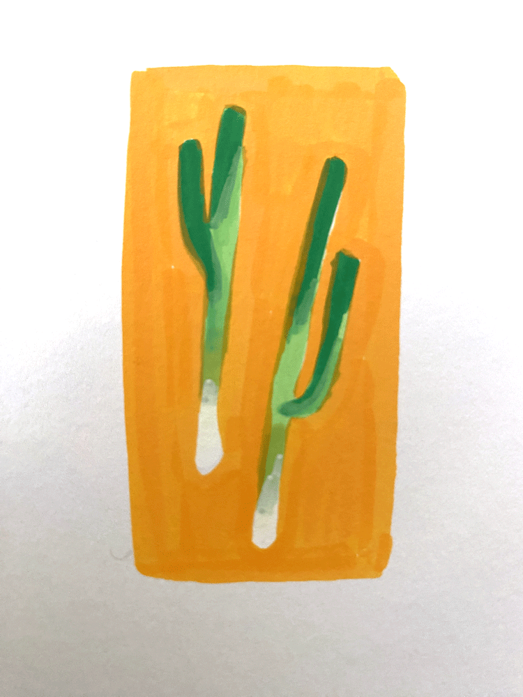 Marker drawing of two green onions